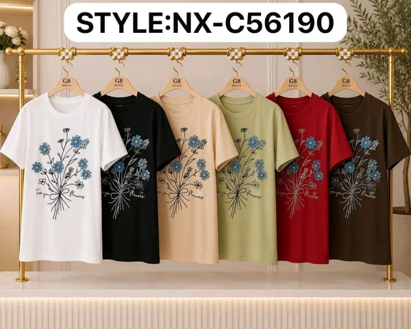 Playera con estampado de flores
