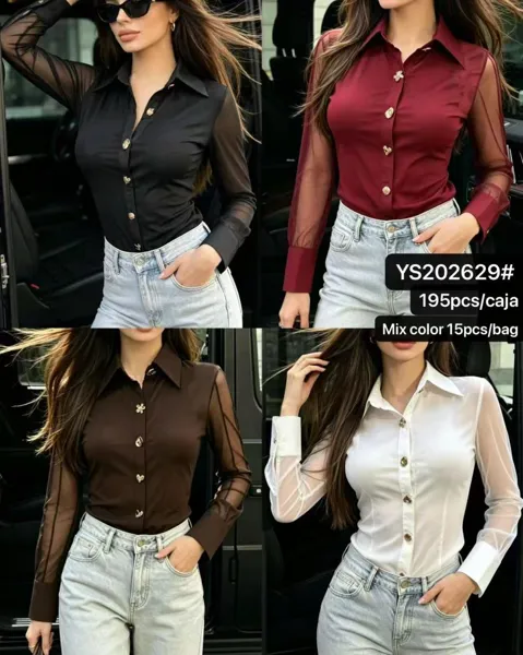 Camisa con mangas transparentes