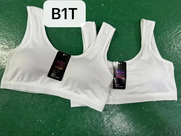 Top interior deportivo para niña talla unica blanco
