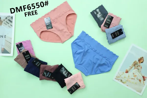 Pantaleta sin costuras con borde ondulado para mujer talla unica