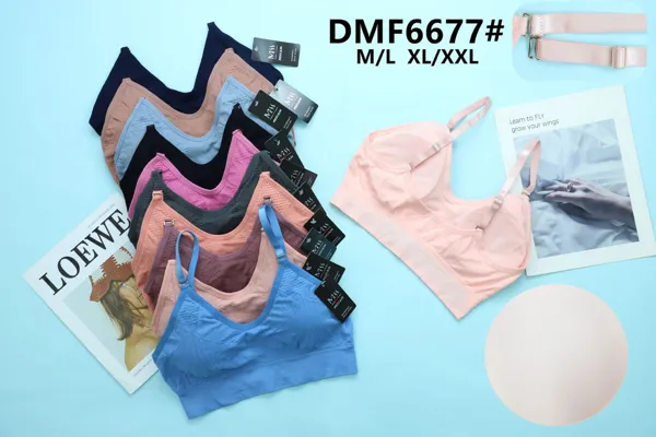 Brasier sin varilla sin costuras con copas removibles talla M/L y XL/XXL