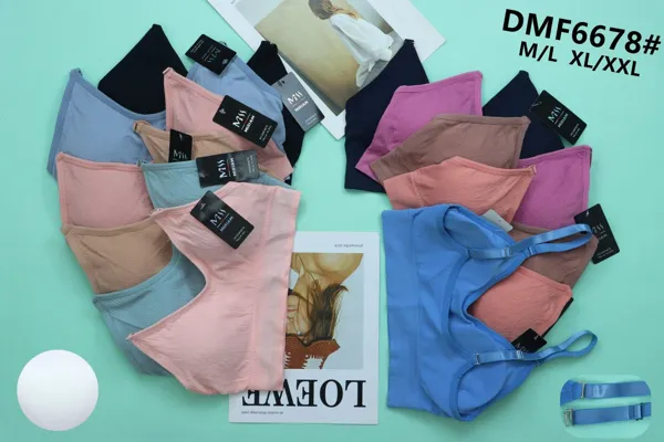 Brasier sin varilla sin costuras con copas removibles talla M/L y XL/XXL