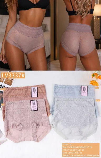 Pantaleta de encaje de talle alto