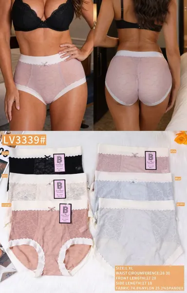 Pantaleta de encaje de talle alto