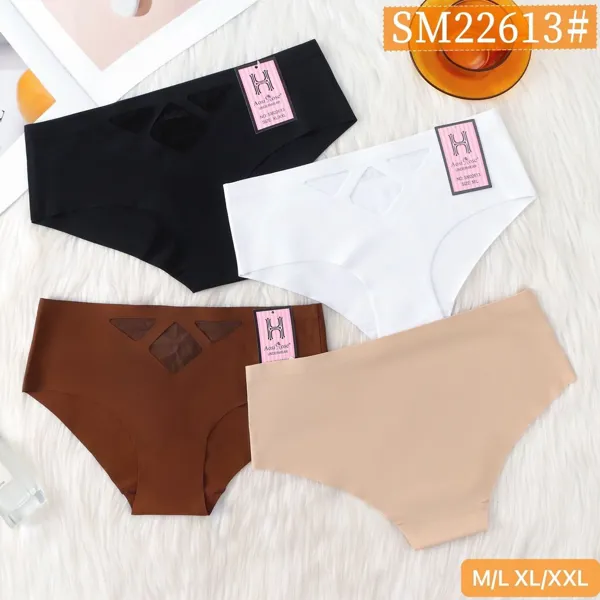 Pantaleta sin costuras corte hipster con detalle calado