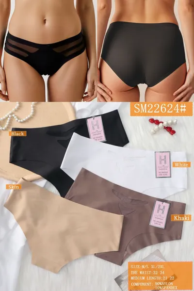 Pantaleta sin costuras con transparencia lateral