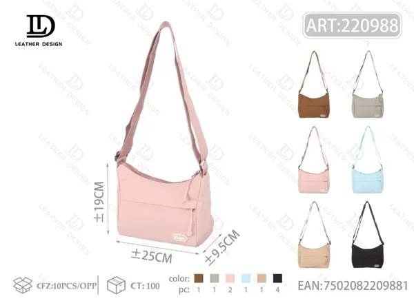 Bolso bandolera de nylon con bolsillo frontal para mujer