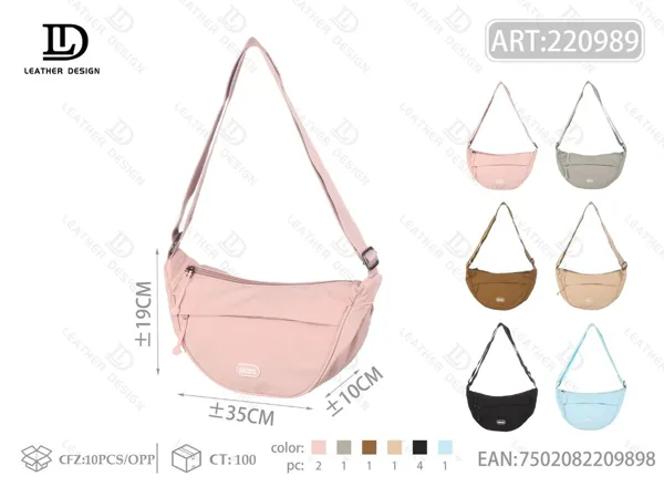 Bolso bandolera de nylon tipo banano grande para mujer