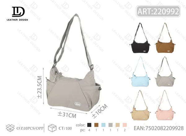 Bolso de hombro de nylon multibolsillos para mujer