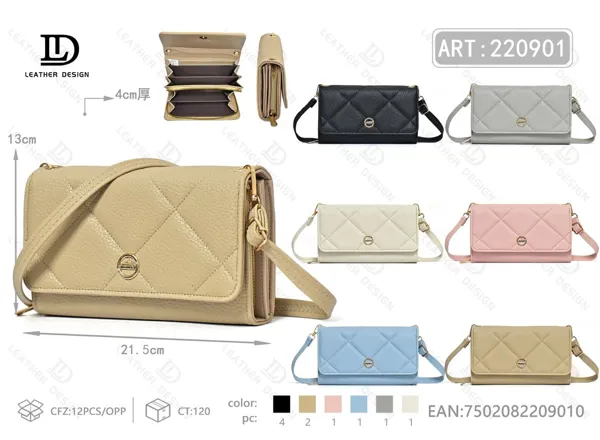 Bolso bandolera con solapa acolchada para mujer