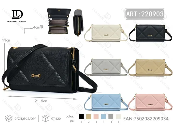 Bolso bandolera con solapa y broche metalico para mujer
