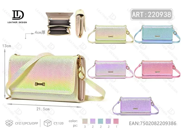 Bolso bandolera con solapa tornasol para mujer