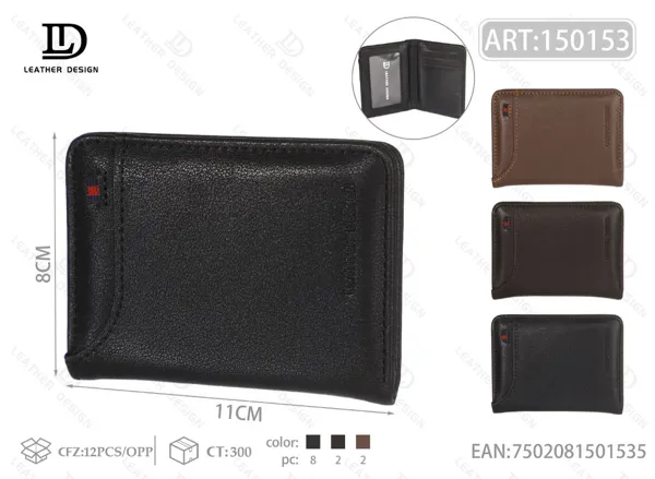 Cartera plegable chica con cierre y tarjetero
