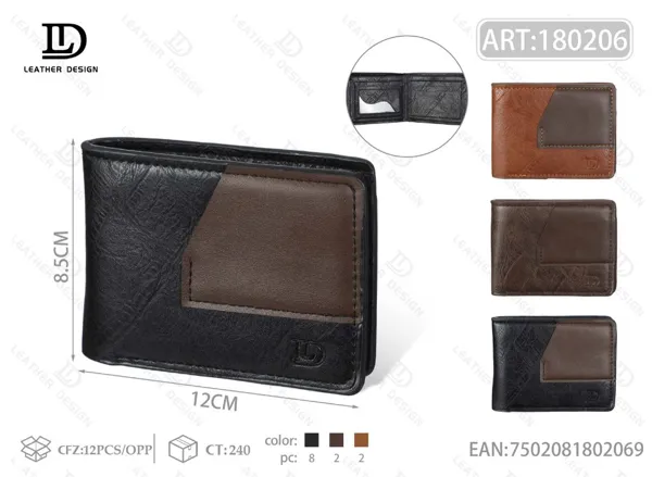 Cartera plegable para hombre con tarjetero y grabado