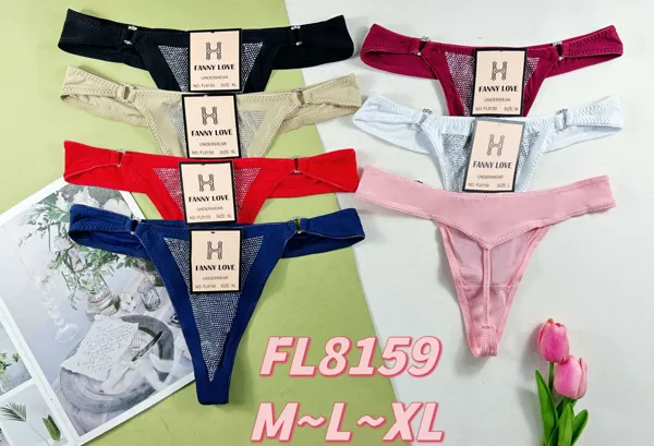 Tanga de malla con pedreria brillante