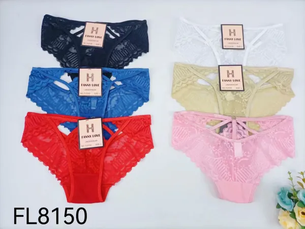Bikini de encaje floral con tiras laterales