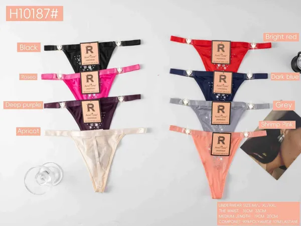 Tanga con cristales y dije de corazon
