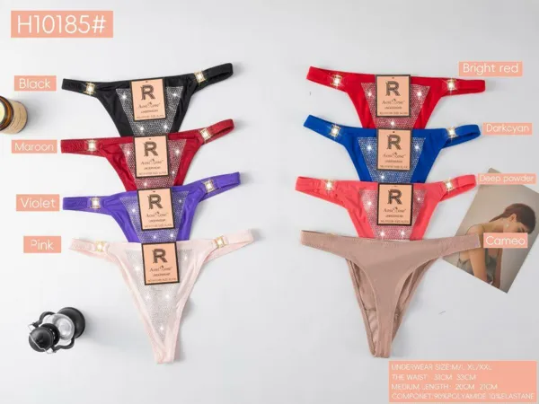 Tanga con pedreria en triangulo