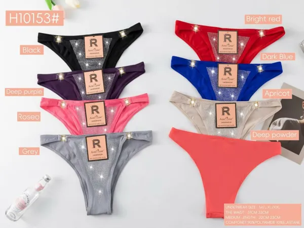 Bikini con pedreria brillante en forma de V
