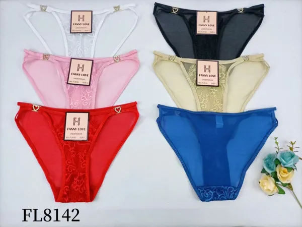 Bikini de malla transparente con encaje floral