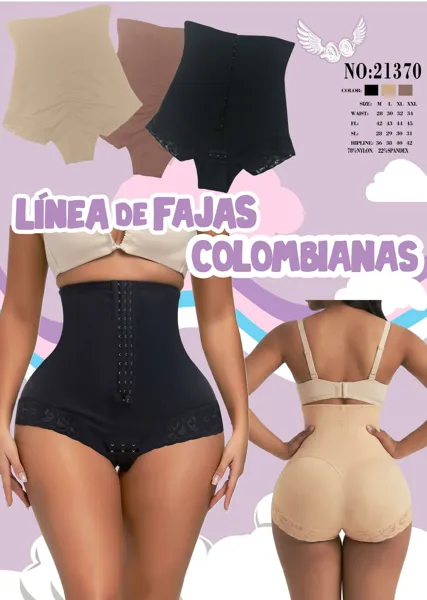 Faja pantaleta de control cintura alta levanta gluteos con broches