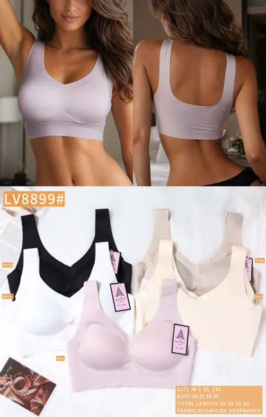 Top brasier sin costuras sin varillas acolchado