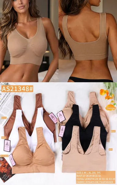 Top brasier sin costuras acolchado de comodidad