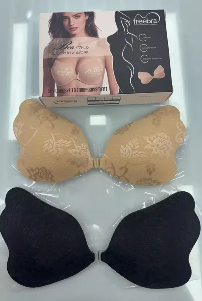 Brasier adhesivo invisible push-up de encaje sin tirantes