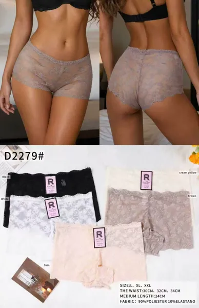 Culotte de encaje floral transparente