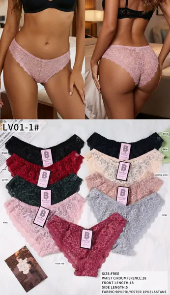 Panti bikini de encaje floral