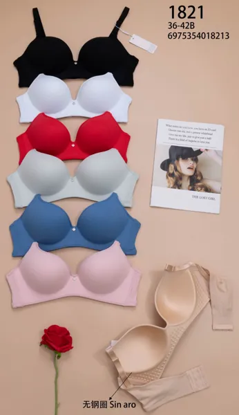 Brasier push-up sin aro de copa moldeada