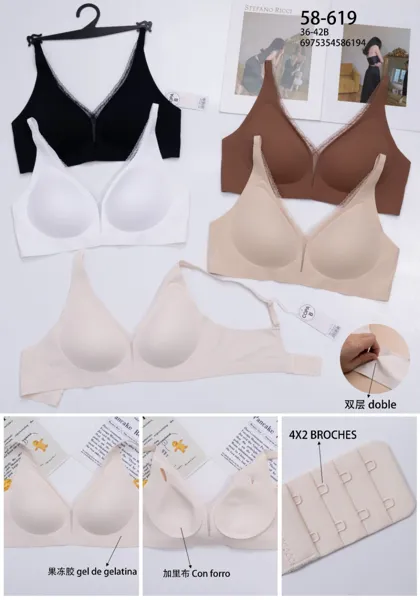 Brasier sin costuras sin aro con relleno de gel