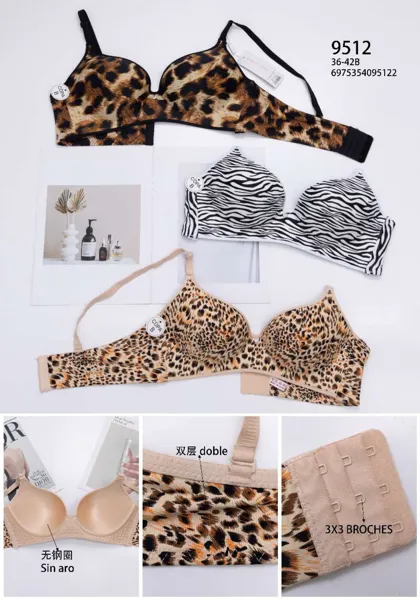 Brasier push-up sin aro con estampado animal print