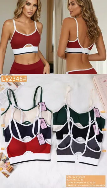 Top deportivo colorblock con banda elastica
