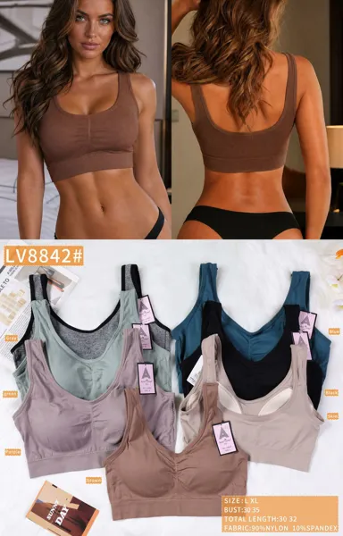 Brasier deportivo sin costura tipo chaleco