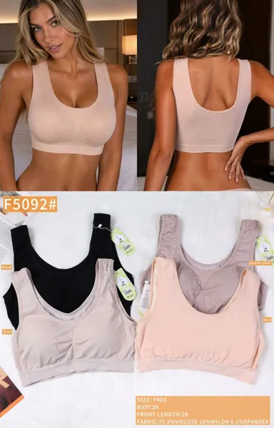 Brasier deportivo sin costura tipo top sin aros