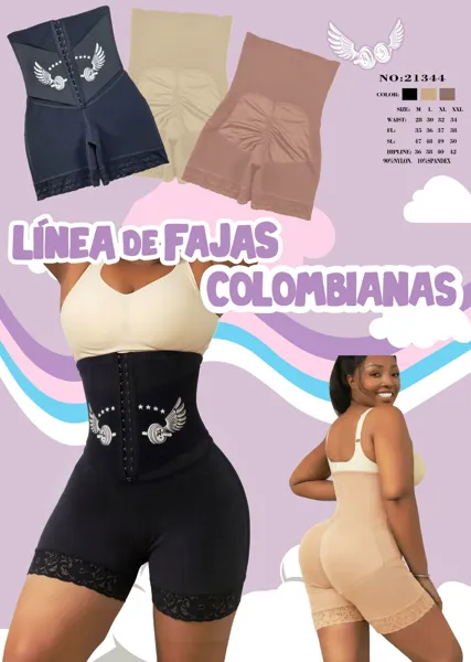 Faja short cintura alta levanta glúteos con encaje