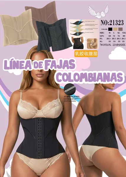 Cinturilla de látex reductora de cintura con broches
