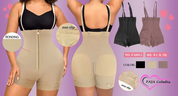 Faja colombiana body realza glúteos con broches