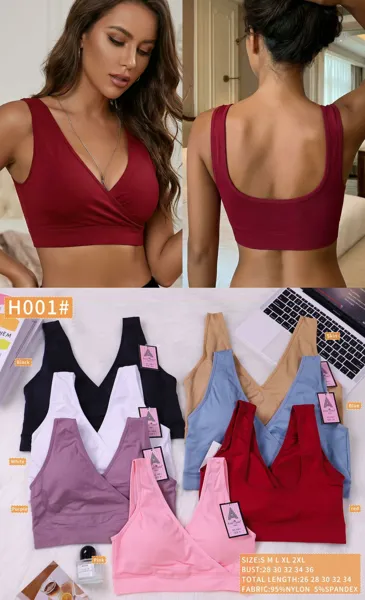 Bralette sin costuras escote cruzado en V