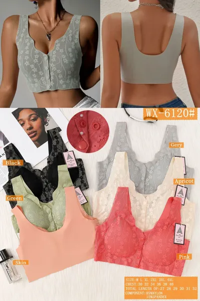 Bralette de encaje con botones al frente