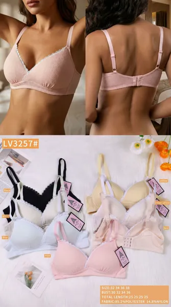 Bralette triangular de encaje sin varilla
