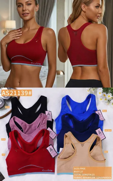Top deportivo espalda nadadora con detalle de malla
