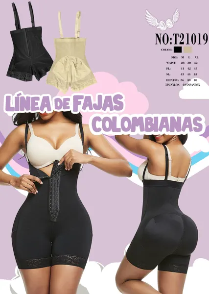 Faja colombiana body de tirantes con realce