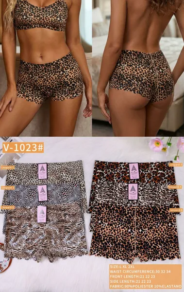 Boxer de leopardo sin costura corte cachetero