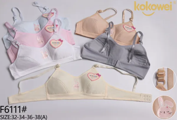 Brasier de algodon sin varilla con estampado de conejito