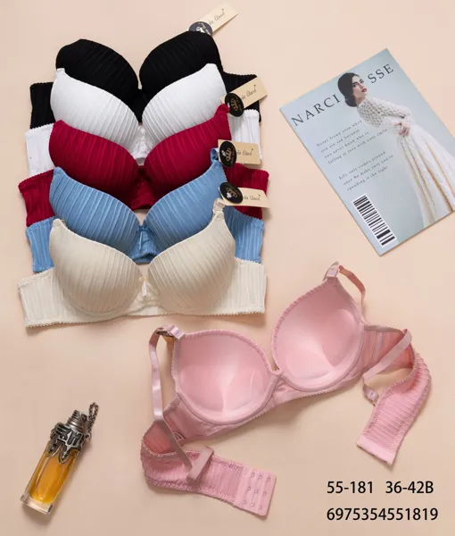 Brasier push up acanalado con varilla colores lisos