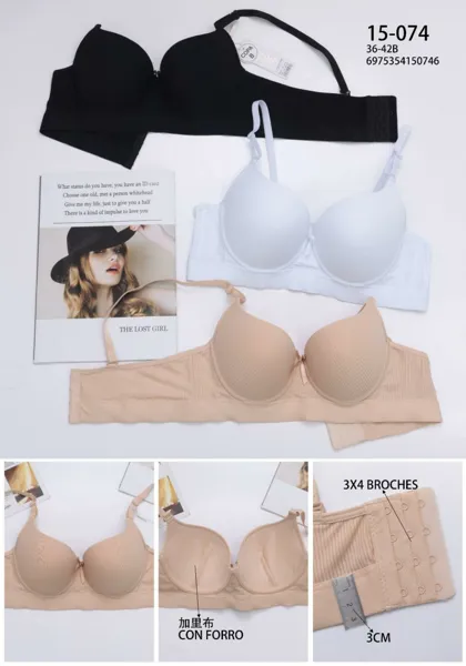 Brasier push-up con forro