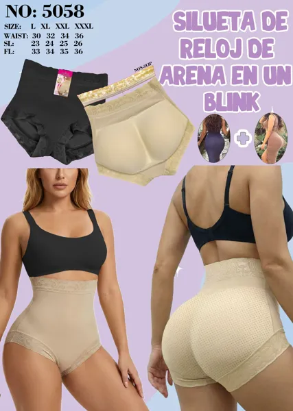 Faja panty levanta gluteos cintura alta con relleno
