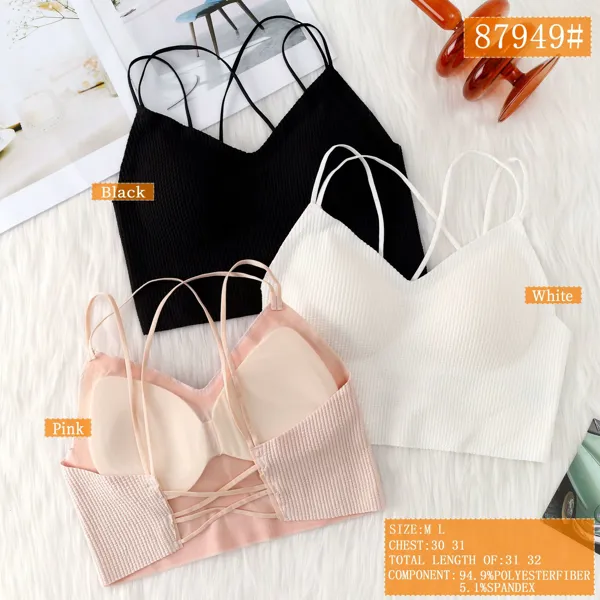 Top bralette acolchado con tirantes cruzados